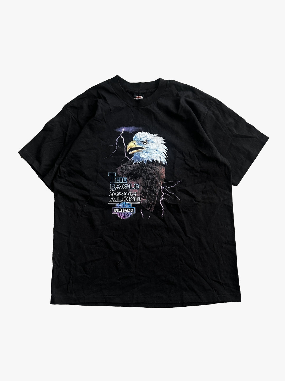 90s Eagle Soars Alone Lightning T Shirt