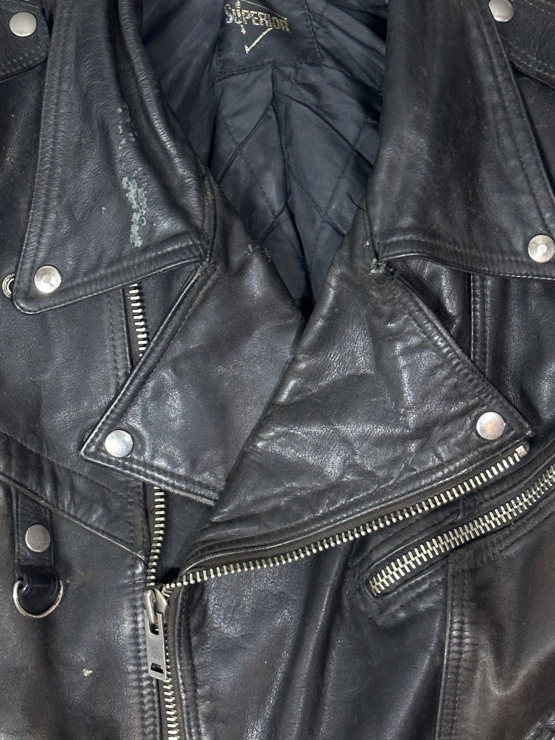Superior Leather Vintage Biker Jacket