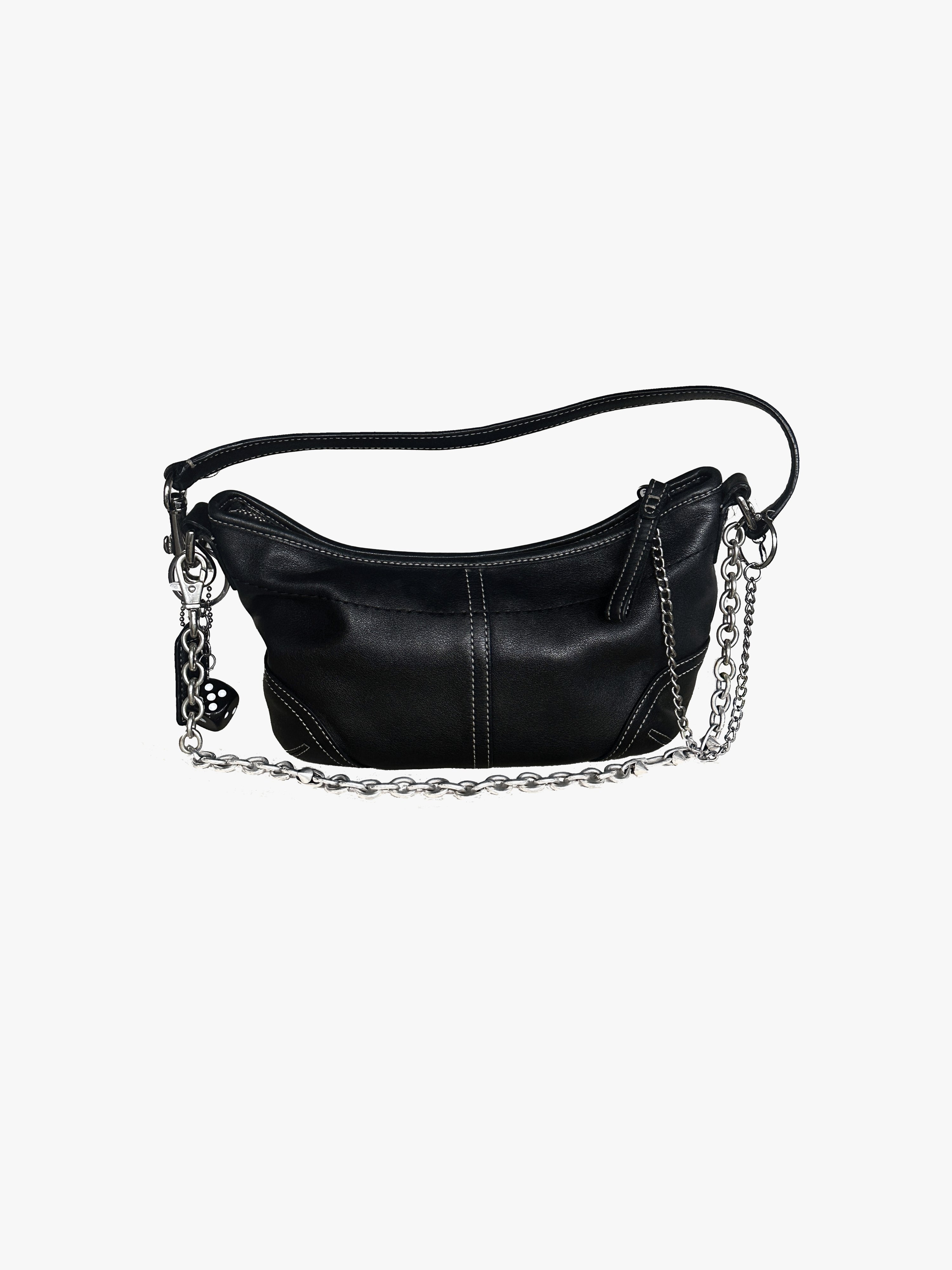Custom Vintage Leather Coach Purse with Embellishments